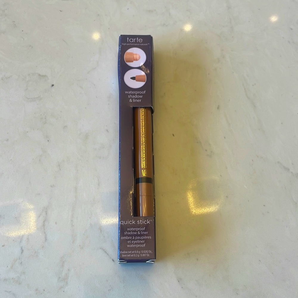 Tarte Quick Stick -Waterproof Shadow & Liner- Rose Gold Luster/Black -New in Box